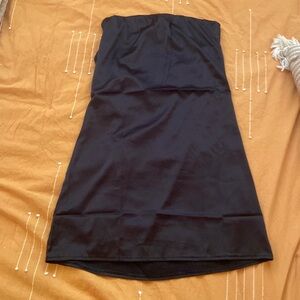 Sleeveless satin mini dress with open back